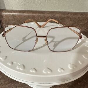 Jimmy Choo rose gold tone eyeglasses with crystals on the sides